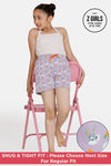 Zivame Girls Looney Tunes Knit Cotton Shorts - Lilac Breeze — thumbnail 1
